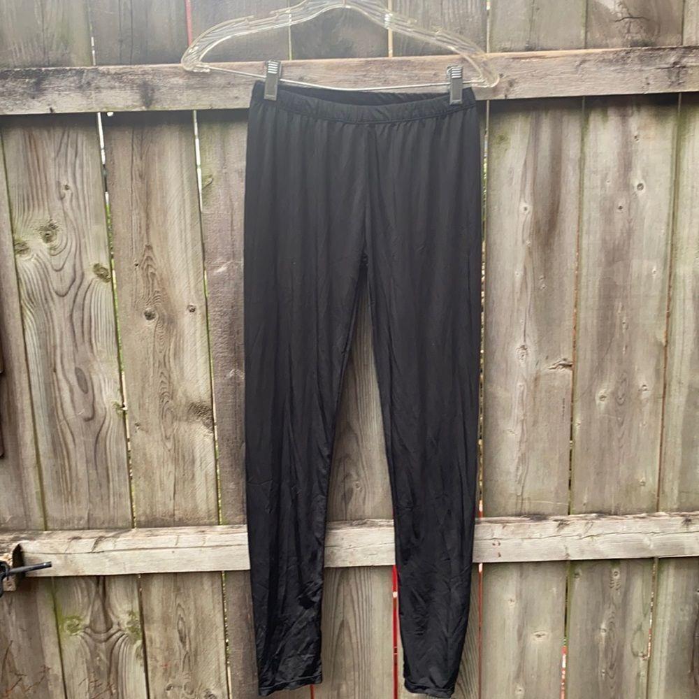 Black satin leggings sz. S